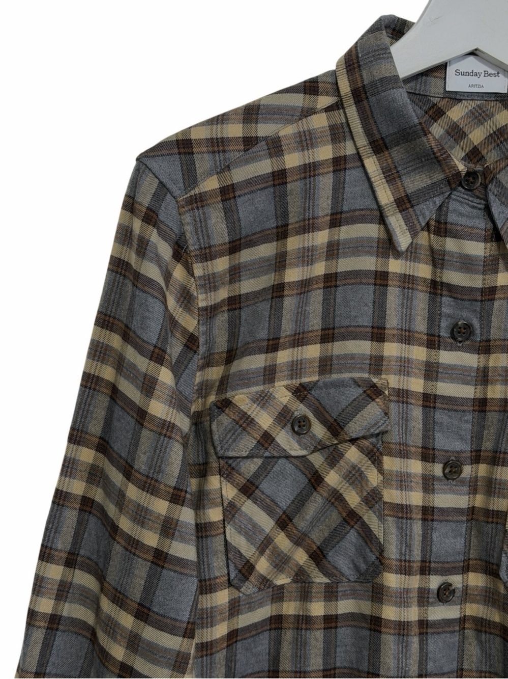 Aritzia Sunday Best Maple Shirt In Ares Check | Size S - Picture 6 of 14